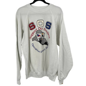 Vintage SOS Support Our Soldiers Operation Desert Storm Sweat Shirt Hanes XXL